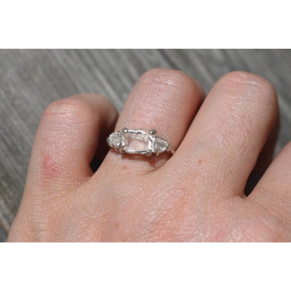 Natural Diamond Ring, Raw Diamond Ring, Uncut Diamond Ring, Engagement R… - Picture 1 of 5